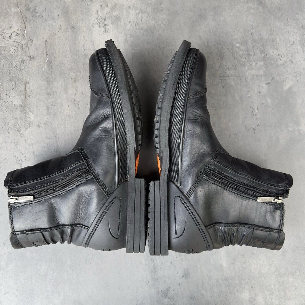 Harley Davidson Mens Shift Riding Boots 13 Black Leather Motorcycle Buckles Zip - Picture 4 of 8